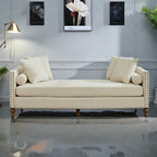 75.2  Chenille 3-Seater Sleeper Sofa with 4 Throw Pillows And 2 Bolsters