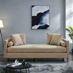 75.2  Chenille 3-Seater Sleeper Sofa with 4 Throw Pillows And 2 Bolsters