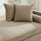 75.2  Chenille 3-Seater Sleeper Sofa with 4 Throw Pillows And 2 Bolsters