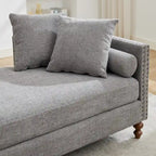 75.2  Chenille 3-Seater Sleeper Sofa with 4 Throw Pillows And 2 Bolsters