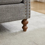 75.2  Chenille 3-Seater Sleeper Sofa with 4 Throw Pillows And 2 Bolsters