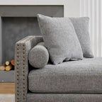75.2  Chenille 3-Seater Sleeper Sofa with 4 Throw Pillows And 2 Bolsters