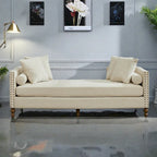 75.2  Chenille 3-Seater Sleeper Sofa with 4 Throw Pillows And 2 Bolsters