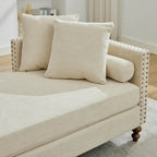 75.2  Chenille 3-Seater Sleeper Sofa with 4 Throw Pillows And 2 Bolsters