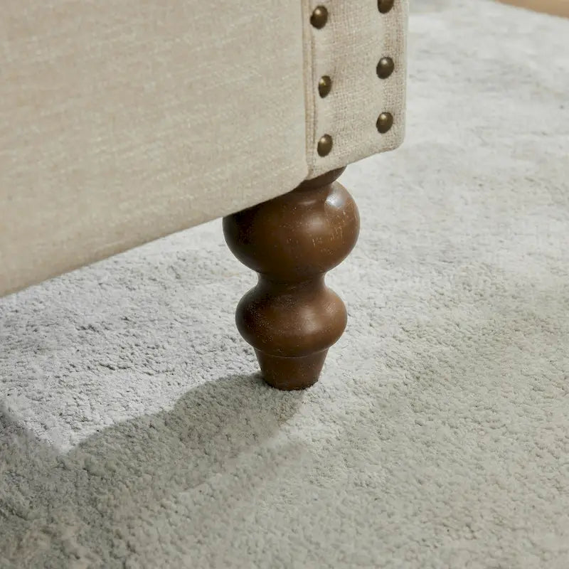 75.2  Chenille 3-Seater Sleeper Sofa with 4 Throw Pillows And 2 Bolsters