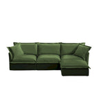 120  Chenille L-Shaped Sectional with Convertible Ottoman & 2 Pillows and 3-Seater Cloud Couch