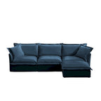 120  Chenille L-Shaped Sectional with Convertible Ottoman & 2 Pillows and 3-Seater Cloud Couch