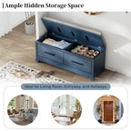 Shoe Bench with Removable Cushion, Entryway Bench with Hidden Storage