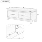 Shoe Bench with Removable Cushion, Entryway Bench with Hidden Storage