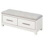 Shoe Bench with Removable Cushion, Entryway Bench with Hidden Storage