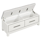 Shoe Bench with Removable Cushion, Entryway Bench with Hidden Storage
