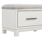 Shoe Bench with Removable Cushion, Entryway Bench with Hidden Storage