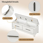 Shoe Bench with Removable Cushion, Entryway Bench with Hidden Storage