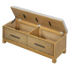 Shoe Bench with Removable Cushion, Entryway Bench with Hidden Storage