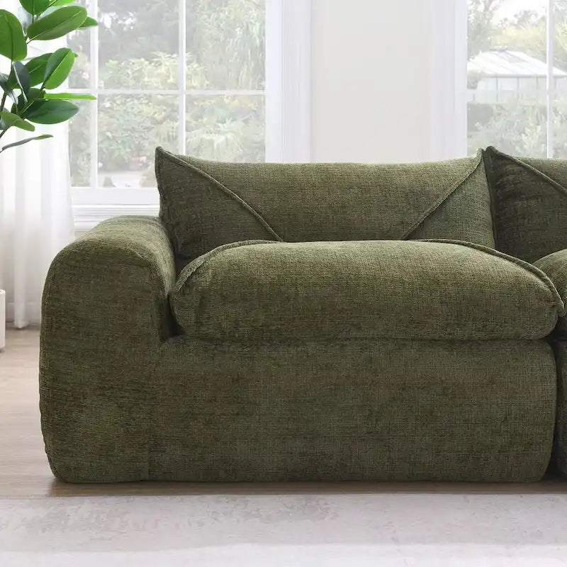 116   Fully Compressed Sofa with High Density Foam,Particle Chenille