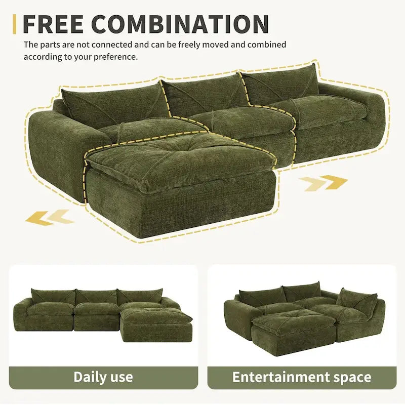 116   Fully Compressed Sofa with High Density Foam,Particle Chenille