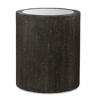 Mirrored Top Drum End Accent Table - 25  - Black