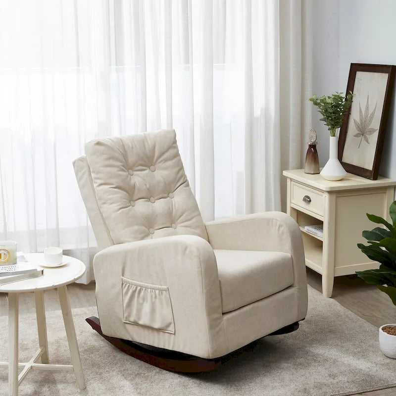 Recliner Sofa Push Back Recliner Chair Adjustable Modern Single Reclining Chair Upholstered Sofa with Pocket Living Room Bedroom