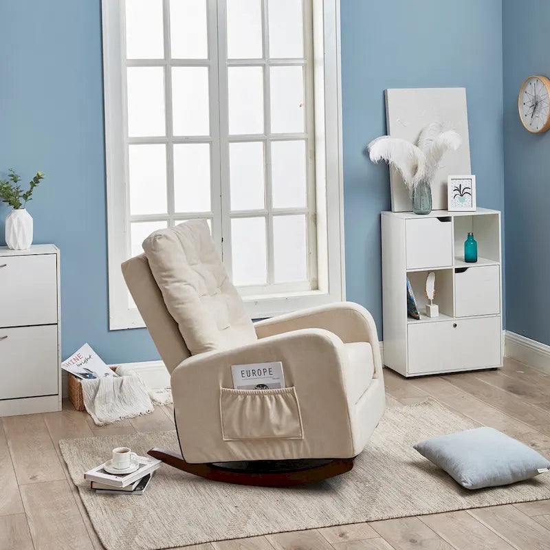 Recliner Sofa Push Back Recliner Chair Adjustable Modern Single Reclining Chair Upholstered Sofa with Pocket Living Room Bedroom