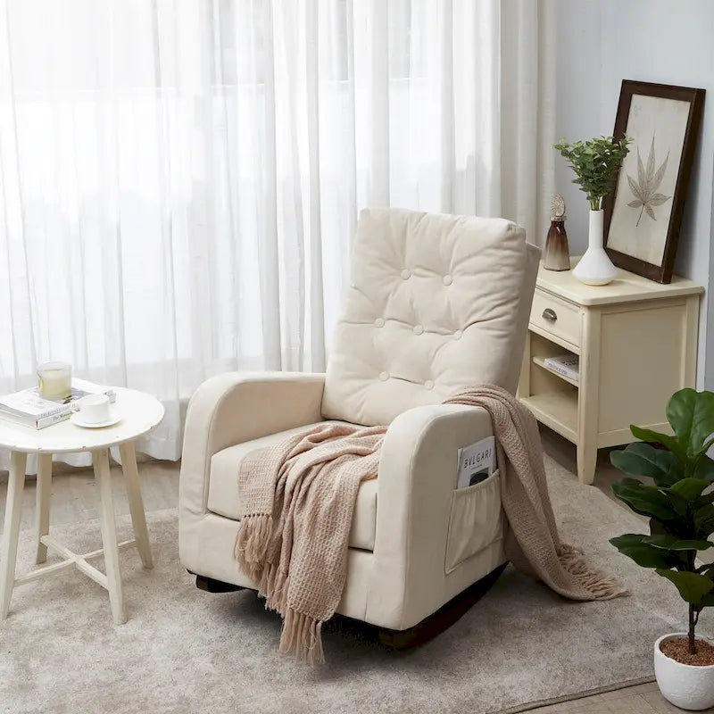 Recliner Sofa Push Back Recliner Chair Adjustable Modern Single Reclining Chair Upholstered Sofa with Pocket Living Room Bedroom