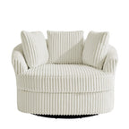 DREAMSIDEA 2 Set Recessed Arm Slipcovered Swivel Barrel Chair