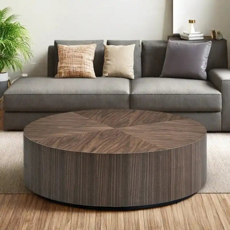 35.43  MDF Modern Round Pedestal Coffee Table - No Assembly Required