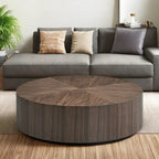 35.43  MDF Modern Round Pedestal Coffee Table - No Assembly Required