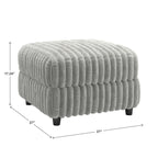 Veyron Furry Channel Fabric Down-filled L-Shape 4-Seat Modular Sectional Sofa with Ottoman by iNSPIRE Q Modern