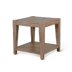 Lilly Side End Table, 1 Shelf, Light Brown Mahogany, 24 Inch Square