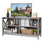 TV Stand Entertainment Media Center TV's 55  w/ Storage Shelves Gray - 47 inches in width