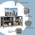 TV Stand Entertainment Media Center TV's 55  w/ Storage Shelves Gray - 47 inches in width