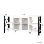 Industrial Farmhouse TV Stand with 4 Storage Shelf and 2 Storage Cabinets for Living Rooms and Kitchens