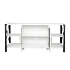 Industrial Farmhouse TV Stand with 4 Storage Shelf and 2 Storage Cabinets for Living Rooms and Kitchens