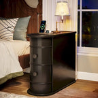 Wood End Table, Narrow Side Table Solid Side Table
