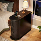 Wood End Table, Narrow Side Table Solid Side Table