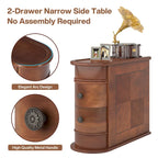 Wood End Table, Narrow Side Table Solid Side Table