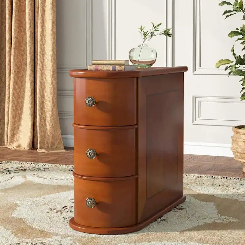 Wood End Table, Narrow Side Table Solid Side Table