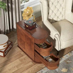 Wood End Table, Narrow Side Table Solid Side Table