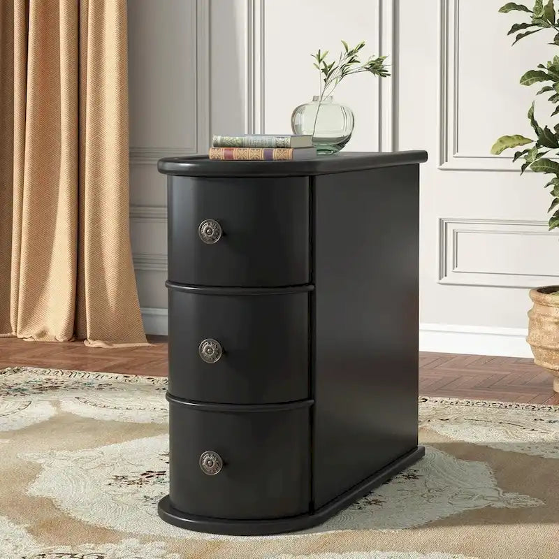 Wood End Table, Narrow Side Table Solid Side Table