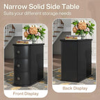 Wood End Table, Narrow Side Table Solid Side Table