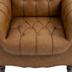 Modern Tufted Accent Armchair with Nailhead Trim Set of 2