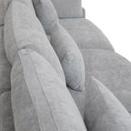 Minimalist Linen Sectional Sofa Down Filled Cloud Couch, U-Shape Deep Seat Couch with Cushions