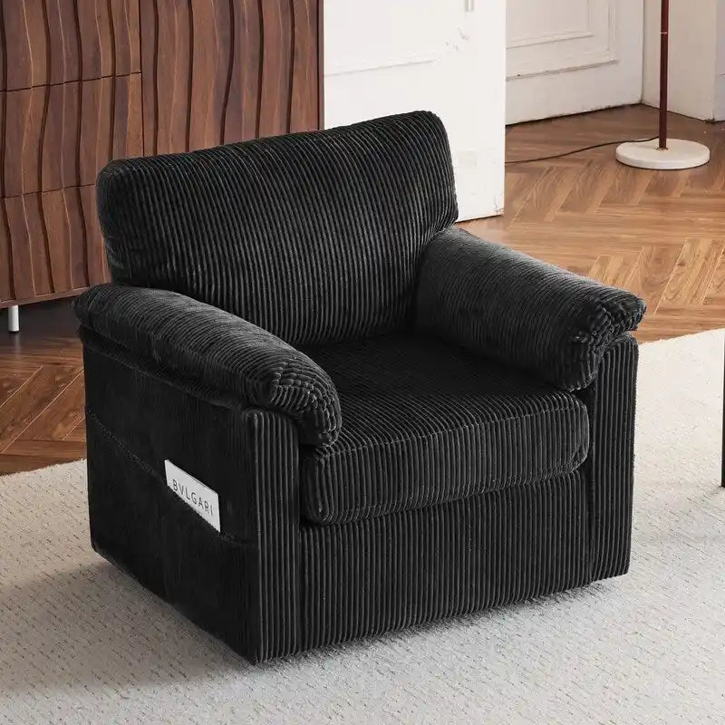 33  Corduroy Swivel Single Sofa Chair