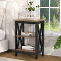VECELO Modern End Tables with 3-Tier Open Storage Shelves, Side Tables and Nightstands