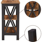 VECELO Modern End Tables with 3-Tier Open Storage Shelves, Side Tables and Nightstands