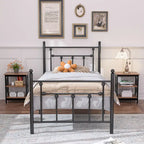 VECELO Modern End Tables with 3-Tier Open Storage Shelves, Side Tables and Nightstands