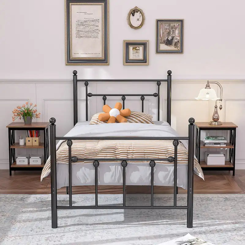 VECELO Modern End Tables with 3-Tier Open Storage Shelves, Side Tables and Nightstands