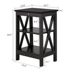 VECELO Modern End Tables with 3-Tier Open Storage Shelves, Side Tables and Nightstands