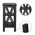 VECELO Modern End Tables with 3-Tier Open Storage Shelves, Side Tables and Nightstands