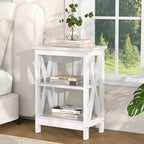 VECELO Modern End Tables with 3-Tier Open Storage Shelves, Side Tables and Nightstands